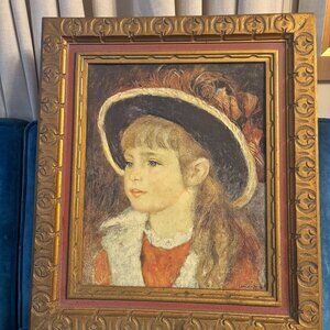 Renoir Vintage "Girl With Blue Hat" Reproduction.